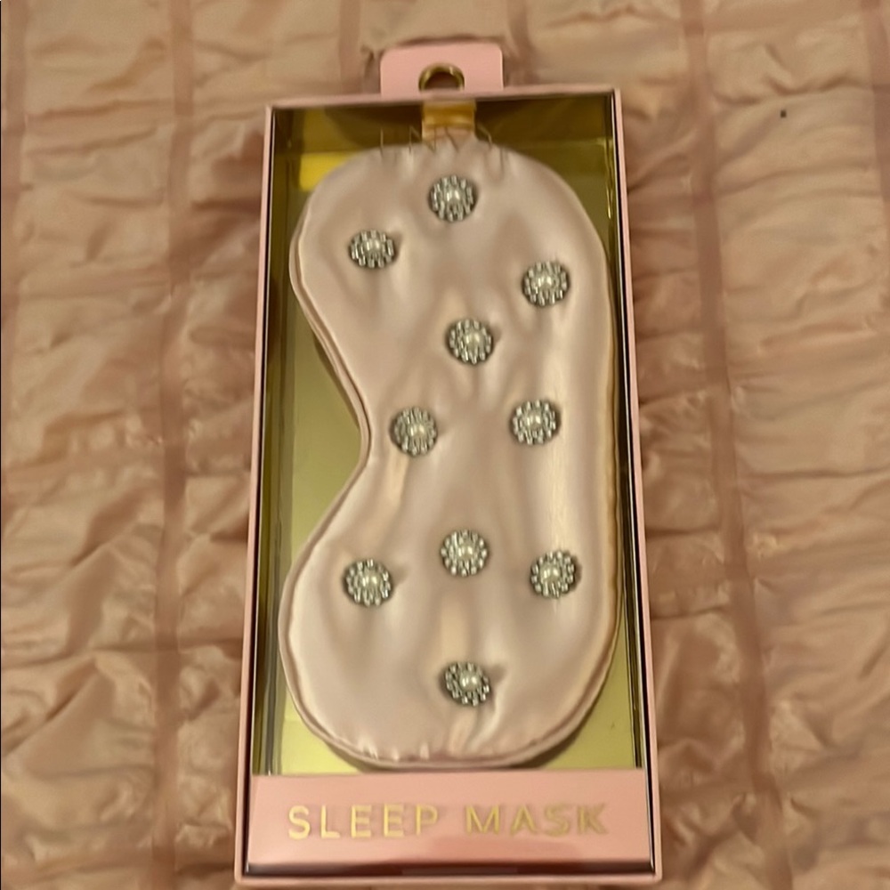 Elegant Pink Sleep Mask with Silver Accents